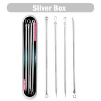 4 vnt. spuogų šalinimo priemonių rinkinys inkštirų dėmių šalinimo priemonės, skirtos spuogų adatoms Sliver Box white
