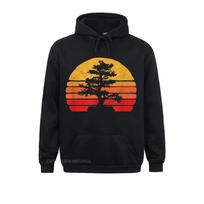 Classic Retro Sun Minimalist Bonsai Tree Design Graphic Hoodie Sweatshirts Unisex Hoodies Long Sleeve Father Day Clothes 2XL