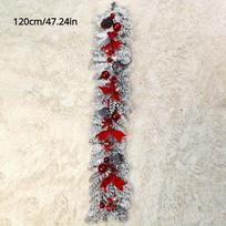 Lengvai dekoruojami kalėdiniai vainikai, lauko durų dekoracijos, sienų apmušalai, kalėdiniai sniego gaubliai, raudonų uogų kankorėžių dekoracijos 1Pc 120cm/47.24in