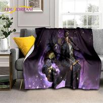 Jojo Bizarre Adventure Cartoon Anime Blanket,Soft Throw Blanket for Home Bedroom Bed Sofa Picnic Travel Office Cover Blanket Kid 125x150cm 50x60inch black