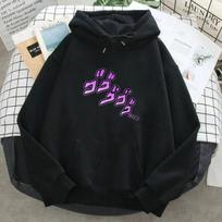 Jojos Bizarre Adventure Anime Print Unisex's Hoodies Long Sleeve Warm Hoody Pullover Autumn New Personality Streetwear L white