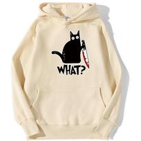 Killer Black Cat What Surprised Unisex Hoodies Streetwear Warm Male Hoodie Hip Hop Daily Casual Autumn Sweatshirt L