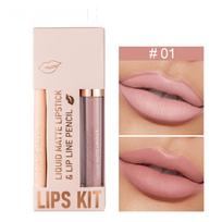 Matinis nuogas rudas lūpų pieštukas lūpų dažai 12 spalvų lūpų kontūro rinkinys vandeniui atsparus, nelipnus Sexy Velvet Red lūpų blizgesio makiažo įrankis