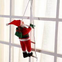 Kalėdų Kalėdų Senelio laipiojimo virvinėmis kopėčiomis Kalėdų eglutėje kabančių papuošalų vakarėlio durų dekoras One Santa gray