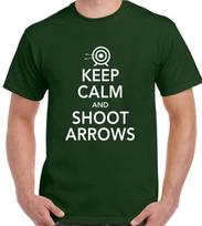 Archery Keep Calm Shoot Arrows Funny Unisex T-shirt S