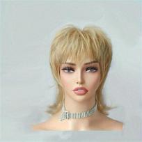 Sintetinis rudo vyno raudonas perukas su kirpčiukais Juodi blondinai natūralūs netikri plaukai moterims Kasdienio vakarėlio Cosplay kostiumo Naudojamas karščiui atsparus perukas auksas