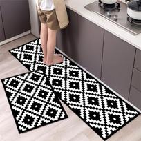 Madingas paprastas šiaurietiško stiliaus virtuvės grindų kilimėlis Buitinis kilimas ilgos juostos durų kilimėlis Modernus namų dekoras 40cmx60 40cmx120cm black