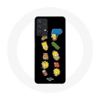 Coque pour samsung galaxy A32 5G Les Simpson autocollants fond noir juoda