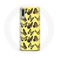Case - Samsung - Galaxy A70 - Butterflies - Yellow - Soft geltona