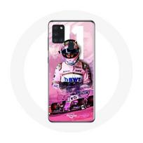 Coque Samsung Galaxy A21S Formule 1 Sergio Pérez Pilote de F1 Rose rožinė