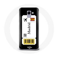 Coque pour Samsung Galaxy A8 2018 Billet d'avion Madrid Espagne