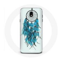Coque pour Samsung Galaxy J7 2017 Attrape Rêve Bleu Fond Blanc