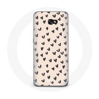 Coque pour Samsung A5 2016 Fond de texture abstraite coeurs noirs