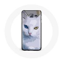 Coque pour Samsung Galaxy J7 Turc de van Chat oeil bleu et oeil jaune