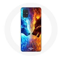 Coque pour Samsung Galaxy A71 Loup de Glace et de feu
