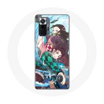 Coque pour Xiaomi Redmi Note 10 Pro Tanjiro et Nezuko Demon Slayer Kimetsu no Yaiba Anime juoda