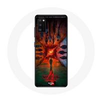 Coque pour Samsung Galaxy A41 Stranger Things Saison 4 Affiche Equipages de la Nouvelle Théorie