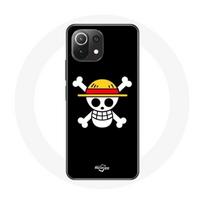 Coque pour Xiaomi Mi 11 Lite One Piece Manga Tete de Mort Fond Noir juoda