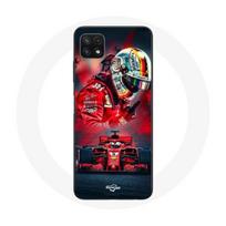 Coque pour Samsung Galaxy A22 5G Formule 1 Sebastian Vettel Pilote F1 Rouge