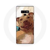 Coque pour Samsung Galaxy Note 9 American Pit Bull Terrier Marron