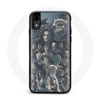 Coque pour Iphone XR Game of Thrones Saison 8 Le Trône de Fer Affiche Personnages Fond Gris