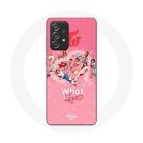 Coque pour Samsung Galaxy A52 TWICE Logo Rouge Affiche What Is Love