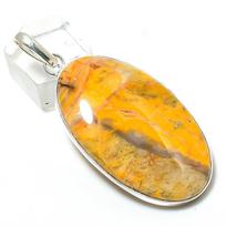 Natural Lake Superior Agate Gemstone 925 Sterling Silver Pendant 2.32  j8N18 yellow