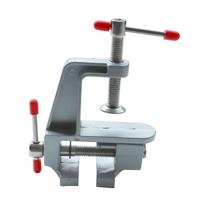 Table Clamp Vice Jewelers Hobby Craft Repair Tool Adjustable Portable Work Bench Vise Tool Drill Clamp, Aluminum Alloy, Silver, 1 PCS