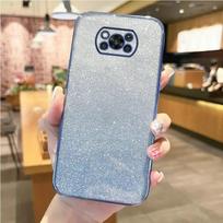 Poco f5 f2pro Luxury Gradient Glitter Plating Case For Xiaomi Mi Poco F2 F5 Pro F3 F4 F5 Poko F2 F5pro Cover Poco C31 C40 C55 Poco X3 mėlyna