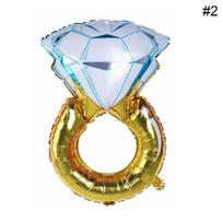 Fashion Diamond Ring Foil Helium Balloon Wedding Engagement Hen Party Decoration M mėlyna