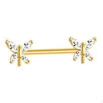 Body Piercing Jewelry Barbell Earrings Stainless Steel 14G Straight Rod Ear Studs Bar for Gold beige