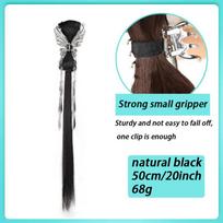 Grasping clip ponytail new Chinese style grab clip tassel butterfly ponytail ancient style low tie long braid wig blue