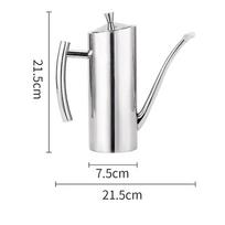 Stainless Steel Oil Can Anti-leakage Oil Can Seasoning Oil Tank Round Pipe 0.7L