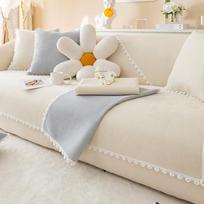 Chenille sofa cushion, all-in-one all-inclusive, light luxury, simple and modern, new seat cushion, towel backrest 70*70CM orange