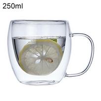 250/350/450 ml Skaidrus kavos puodelis su dviguba sienele izoliuota rankena geriamojo stiklo puodelio kalėdinė dovana 250ml white