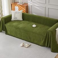 Modern Chenille Sofa Towel Herringbone Pattern Solid Color Sofa Cushion Skin-Friendly Anti-Wrinkle Multi-Purpose Machine Sand Washing 90x180 brown