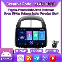 Android 2 Din Car Multimedia Player Toyota Passo 2004-2010 Daihatsu Boon Sirion Subaru galvos blokas Stereo Carplay GPS navigacija BT WIFI 1+16GB 1+16GB white