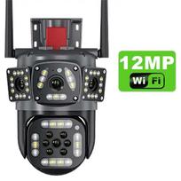12MP 6K trijų ekranų PTZ IP kamera kelių objektyvų automatinio sekimo Ai žmogaus aptikimo vandeniui atsparios belaidžio apsaugos CCTV stebėjimo kameros 12MP Camera