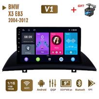 Android automobilio radijo stereofoninis įrenginys, skirtas BMW X3 E83 2004-2012 2 Din Multimedia Carplay Navigation Autoradio GPS WIFI Head Unit 4+64GB 1+16GB gray
