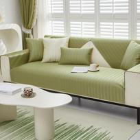 Herringbone Pattern Ice Silk Sofa Cushion Summer Cool Feeling Non-Slip Seat Cushions Modern Simple Green Sofa Cover 70*70 gray