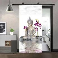 3D Door Stickers Decoration Boddha Self Adhesive Wall Decorative Self-adhesive Wallpaper Interior Home Decor 40x120cm