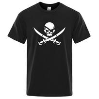 Pirate Skull Logo Funny Print T-Shirts Unisex Women Loose Tshirs Breathable Summer T-Shirts 100% Cotton Oversize Casual Tee Clothes L