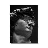 Šiuolaikinė juodai balta „Apollo“ marmurinė skulptūrų drobės tapyba, meno plakatai ir spaudiniai, sienų spauda, ​​paveikslas, namų dekoras 21x30cm No Framed gray