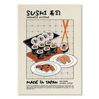 Retro Bubble Milk Tea Poster Dim Sum Sushi Sashimi Ramen Wall Art Print Modern Nostalgico Cibo Giapponese Trendy Kitchen Decor 21x30cm No Framed beige