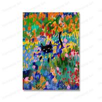 Boho Flowers Cat in the Garden at Arles Wall Art Canvas Painting Nordic Posters And Prints Wall Pictures For Living Room Decor 40x60cm no frame balta
