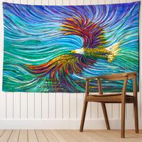 Pelėdos Aliejumi Tapybos Gobelenas Sienų Pakabinamas Psichodelinis Raganavimas Hipis Tapiz Gyvūnas Namų Bendrabučio Svetainės Meno Dekoras 95x70cm