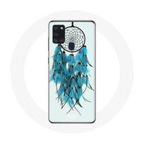 Samsung Galaxy A21S Case Dream Catcher Blue White Background