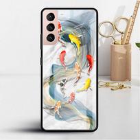 Glass Case For Samsung Galaxy S22 S20 FE S21 5G S10 S9 Plus Note 10 20 Lite Tempered Phone Cover Gold Foil Lotus Samsung S22 5G gray