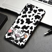 Apple iPhone 7 13 Pro Max 14 XR X 8 Plus 12 XS 11 5 6S 5S 6 SE Mini SE2022 dėklams Mielas karvės dėklas Šarvuotas iPhone 14