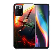 Kamado Nezuko Kimetsu No Yaiba Demon Slayer TPU Soft Tempered Glass shell Phone Case For XiaoMi Redmi Note 10 9S 8 7 6 5 A 10t P Redmi note 10 Pro beige